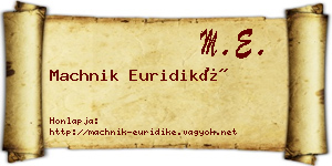 Machnik Euridiké névjegykártya